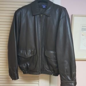 Mens leather Nautica bomber